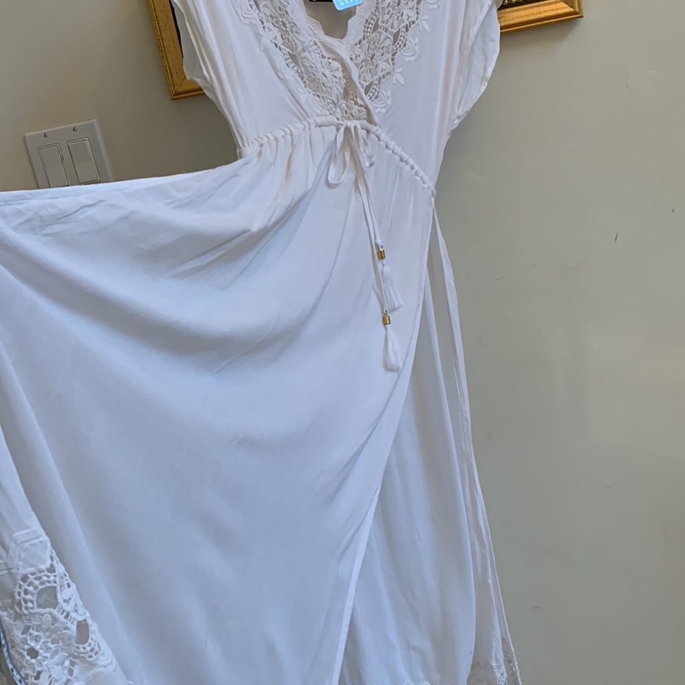 LSpace by monica wise white long beach dress size xsmall - Picture 4 of 11